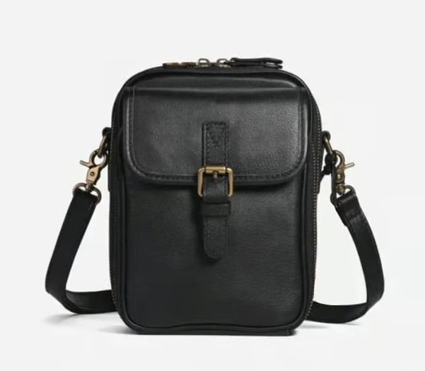 🔥Crossbody Leather Bag - Black