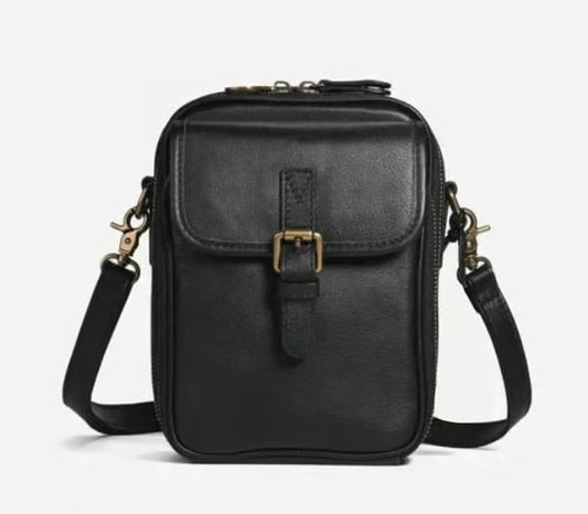 🔥Crossbody Leather Bag - Black