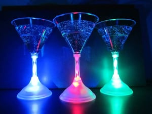 LED Glowing Martini Glasses