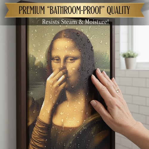 2026 BIG Sale-$9.9🔥Holding Nose Bathroom Canvas Art（Frame not included）