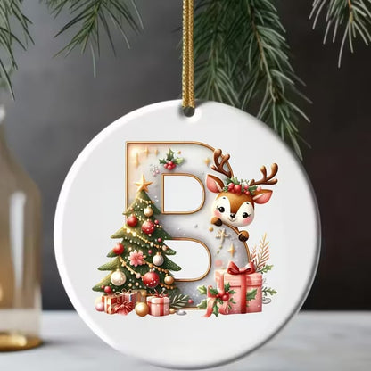 🎄Personalized Christmas Reindeer Letter Ornament🦌