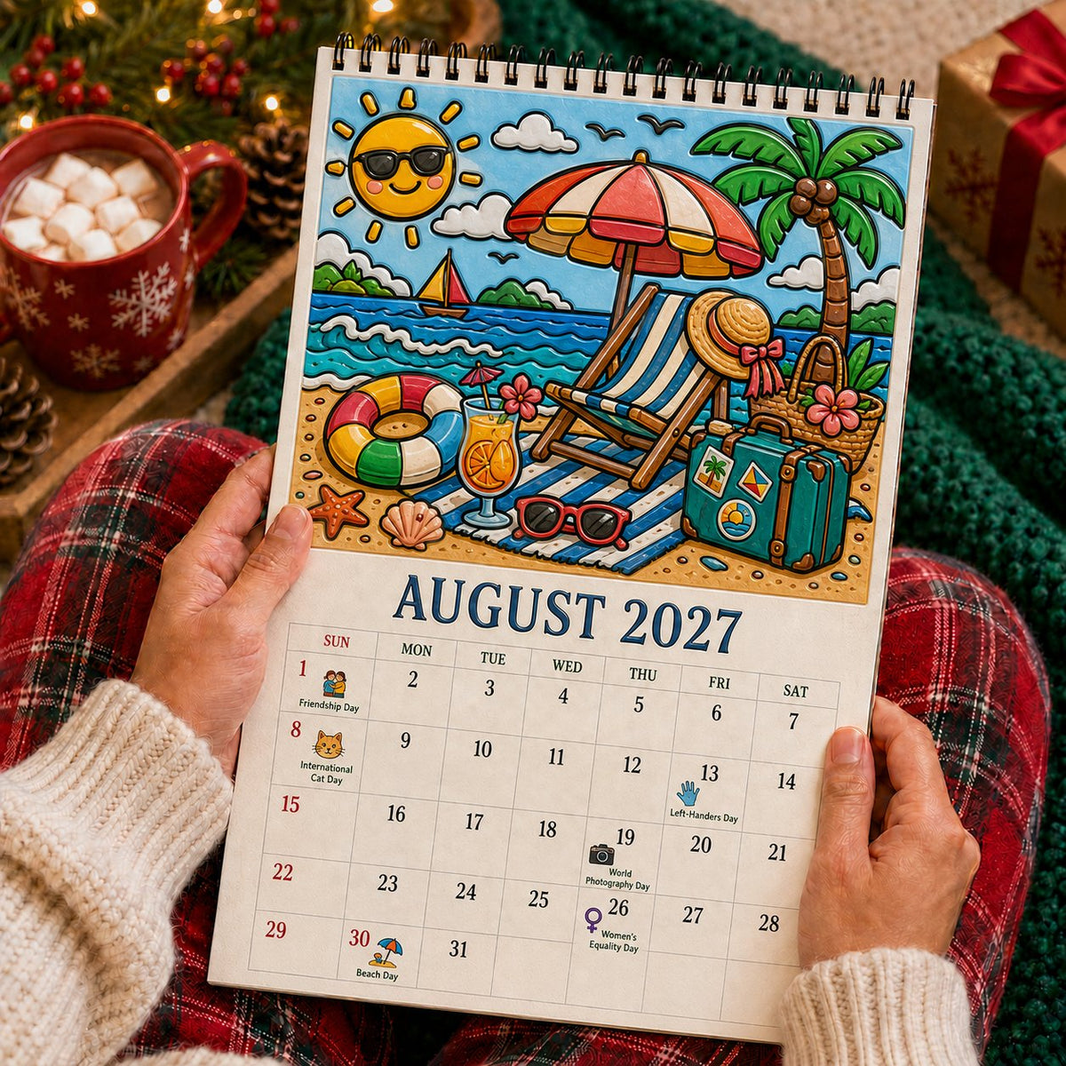 🎨Color The Year 2027: Guided Creative Calendar📅| Seasonal Guided Coloring Wall Calendar With Markers - Image 10