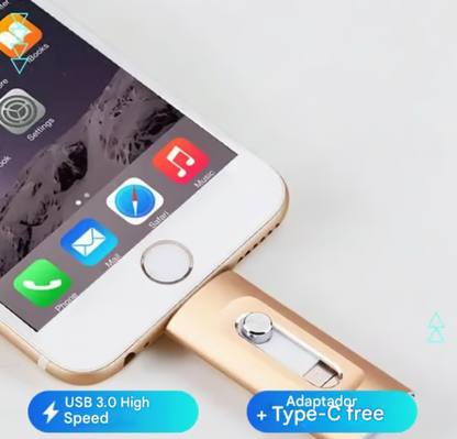 ⚡3 in 1 Flash Drive, High Speed Portable USB 3.0 Memory Storage