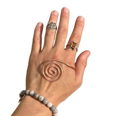 🤲🏼 Spiral Hand Rings - Handmade Reiki & Crystal Amplifier for Meditation, Manifestation and Energy Healing