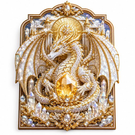 🐉 3D Layered Dragon Diamond Painting Kit, 5 Styles Fantasy Crystal Pearl Drill DIY Art Decor 25×30cm - Holy Guardian