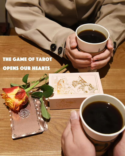 Rose Gold Tarot Cards with Guide Book Waterproof Wrinkle Resistant Foil Tarot Deck for Beginners Includes Chakras Planets Zodiac Signs Elements & Affirmations
