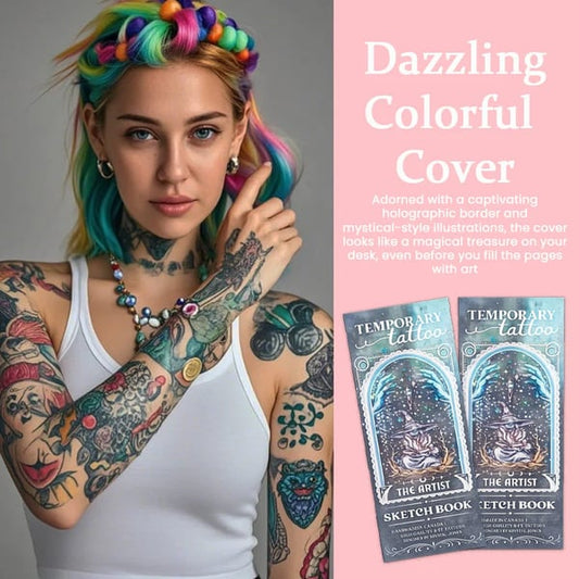 ✨🎨Temporary Tattoo Sketchbook – Tattoo Design Drawing Book