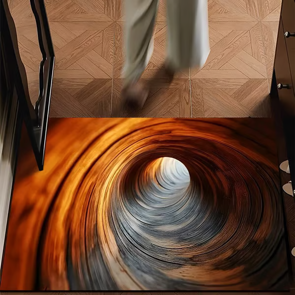 Visual Illusion Endless Abyss Pattern HD Printed Non-Slip Doormat