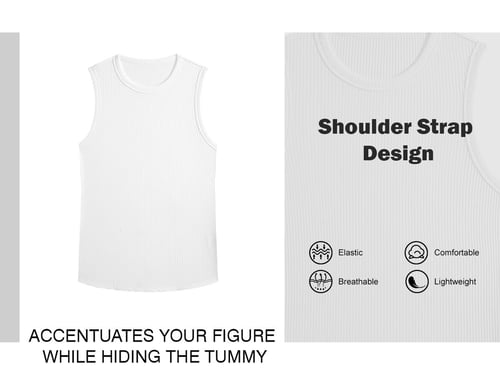 🔥Men's Wide Strap Ribbed Tank Top