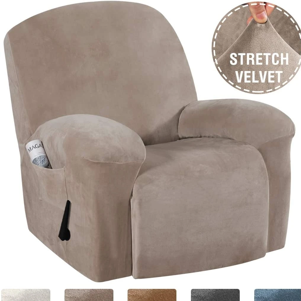 Stretchable Velvet Recliner Slipcover
