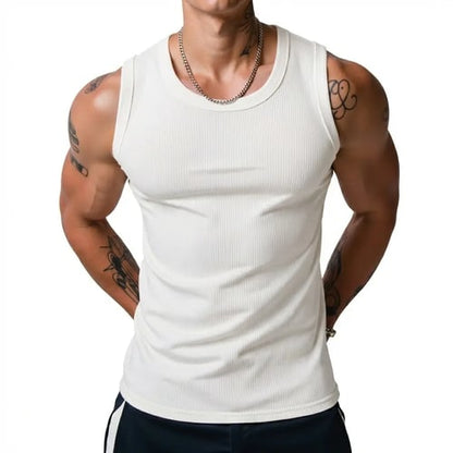 🔥Men's Wide Strap Ribbed Tank Top