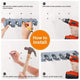 Wall Mounted, 6 Hook, 5 Slot Mop Broom Holder Tool