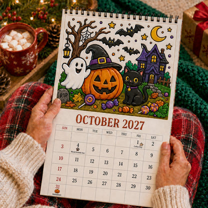 🎨Color The Year 2027: Guided Creative Calendar📅| Seasonal Guided Coloring Wall Calendar With Markers - Image 12