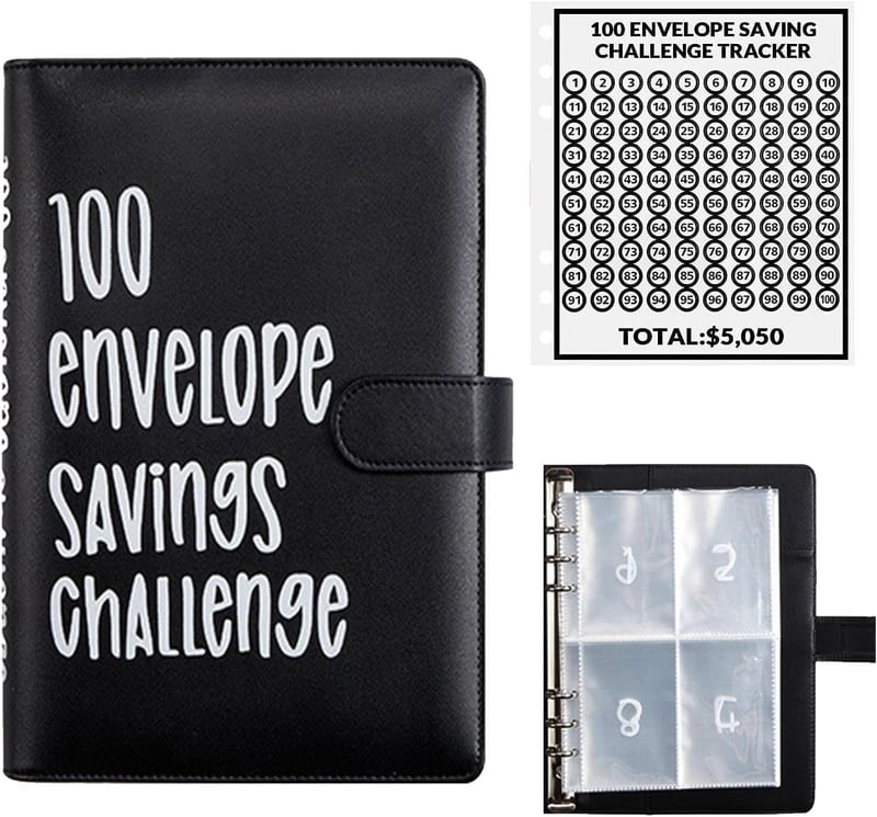 100 Envelopes Money Saving Challenge-Save $5,050 Cash Envelope Challenge Binder
