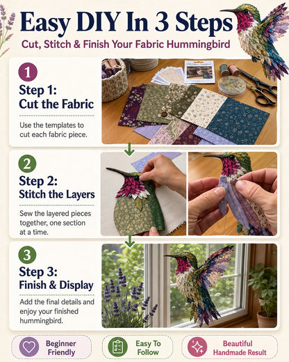 🧵 Beginner Friendly ✨ 3D Patchwork Bird DIY Craft Kit – Create a Layered Fabric Bird Worth Displaying - Image 15