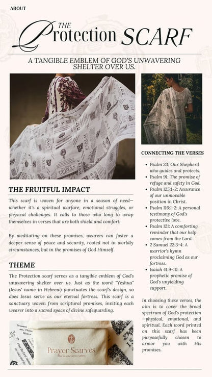 ✝️Protection Bible Verse Scarf, Yeshua Scripture Wrap🙏