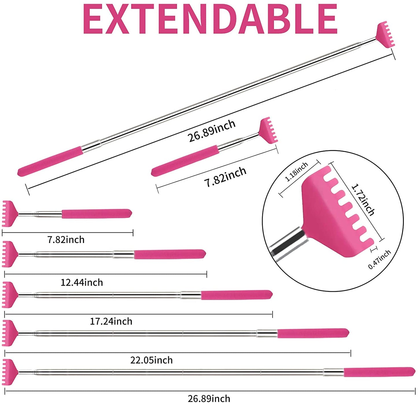Portable Retractable Telescoping Claw Back Scratcher