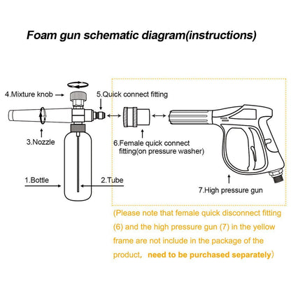 Foam Cannon Pressure Washer Gun
