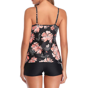 Strappy Two Piece Printing Bikini Set Swimsuit