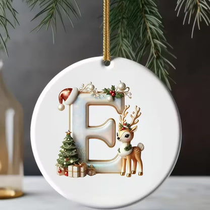 🎄Personalized Christmas Reindeer Letter Ornament🦌