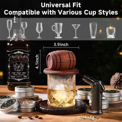 Wooden barrel smoking set