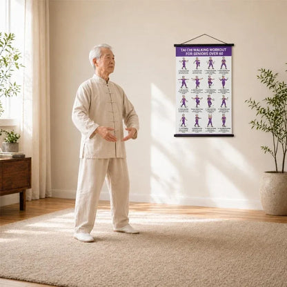 🧓📋 Tai Chi Workout Poster for Seniors – 16 illustrated exercises, standing or seated, large text – easy to follow. 💪 - Image 3