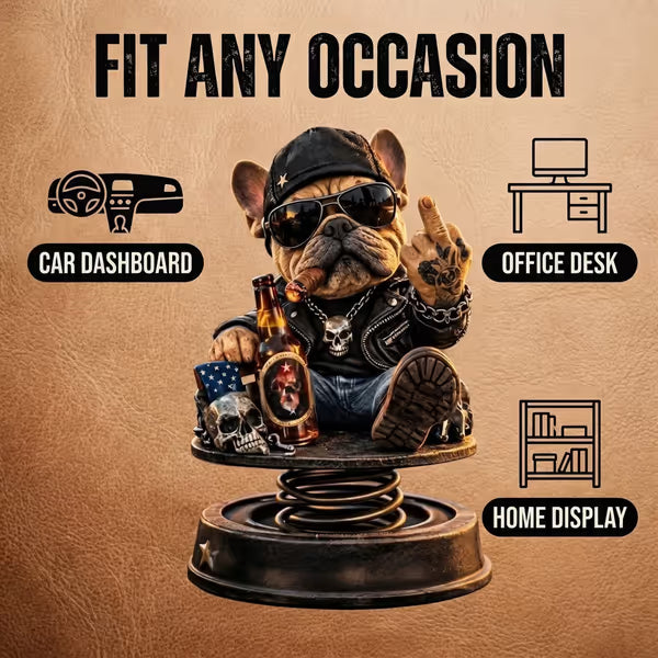 Grumpy “Too Old to Care” Bobblehead – Fun Spring-Loaded Car Dashboard Decor