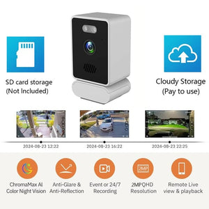 🔥🔥3MP 2K Window Camera,2.4GHz & 5GHz WiFi Indoor Cameras for Home Security with ChromaMax Al Color Night Vision