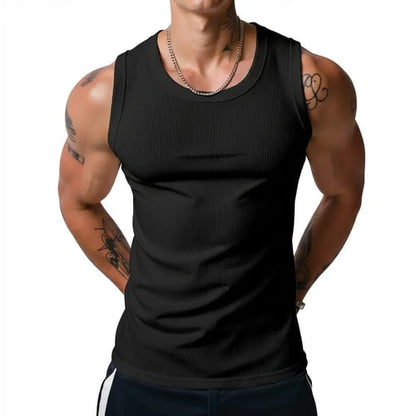 🔥Men's Wide Strap Ribbed Tank Top