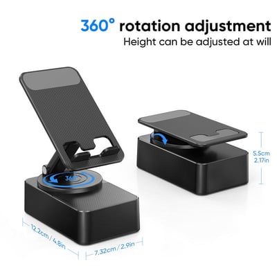 📱 Versatile Phone Stand! 🔥5-in-1 Holder with Bluetooth Speaker & Ambient Light for Relaxed Viewing