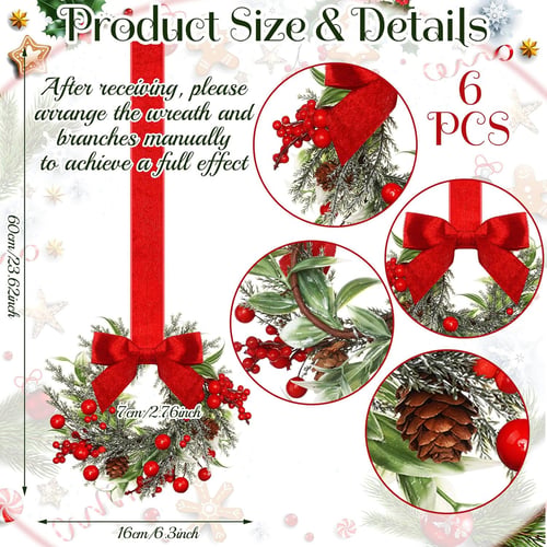 🎄Mini Christmas Wreaths✨Maximum Holiday Magic, Instant Festive Charm & Versatile Decor! 🎀