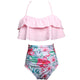 Ruffled Bikini & High Waist Bottom Swimsuit