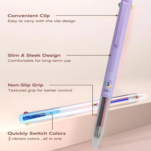 6 PCS Multicolor Pen, 4-in-1 18 Colors