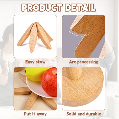 🎁✨Natural Tree Trivet Set - 4 bamoo Trivets & 1 Stand Like a Tree