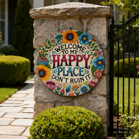 🔥Welcome to My Happy Place – Metal Wall Sign
