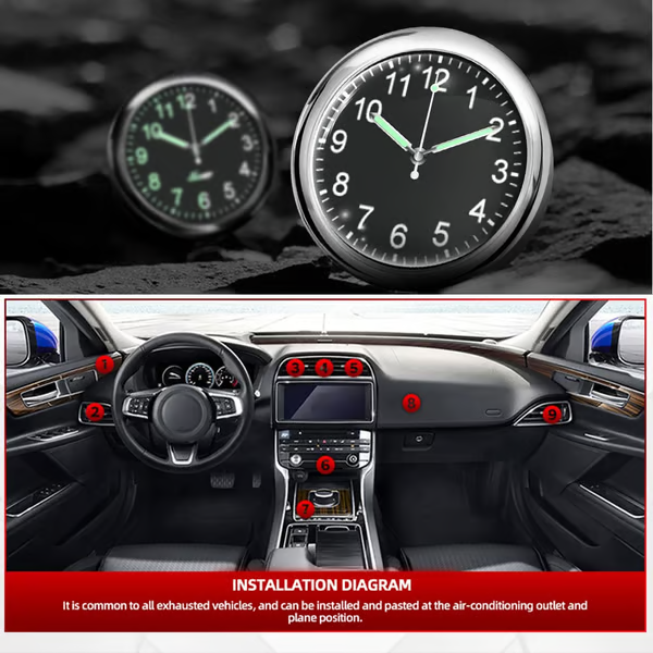 🔥Vintage gift-Luminous decoration mini clock for car/motorcycle/Sewing machine