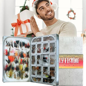 🎁The Ultimate Christmas Countdown Gift - 🎣Fly Fishing Advent Calendar – Handmade Flies + Waterproof Fly Box