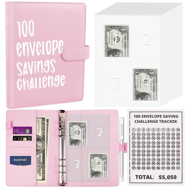 100 Envelopes Money Saving Challenge-Save $5,050 Cash Envelope Challenge Binder
