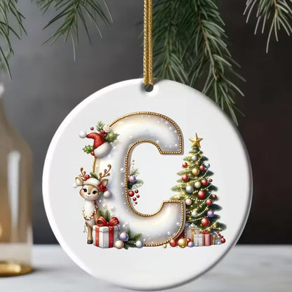 🎄Personalized Christmas Reindeer Letter Ornament🦌