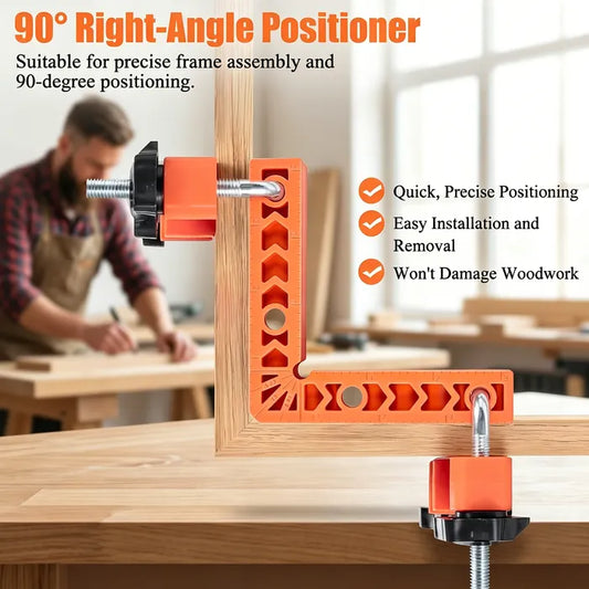 🔧90 Degree Corner Clamp & Positioning Square Set - (3" 4")inch x 8 Right Angle Clamp with 8 Clamp ABS Plastic L-Shaped Tool