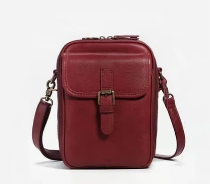 🔥Crossbody Leather Bag - Wine