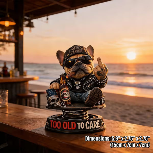 Grumpy “Too Old to Care” Bobblehead – Fun Spring-Loaded Car Dashboard Decor