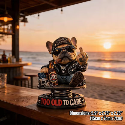Grumpy “Too Old to Care” Bobblehead – Fun Spring-Loaded Car Dashboard Decor