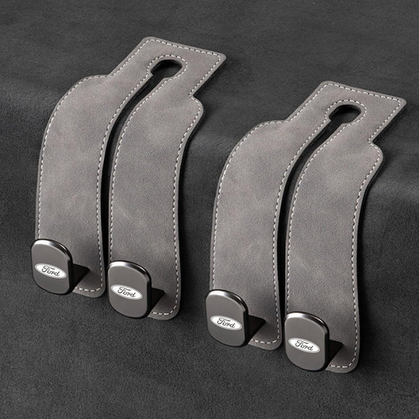 TwinHook Leather Car Headrest Hangers