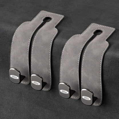 TwinHook Leather Car Headrest Hangers