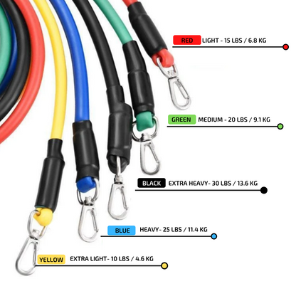 Set 11PC Resistance Bands Set