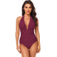 Halter V-Neck Belly Control Sling One Piece Swimsuit