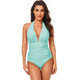 Halter V-Neck Belly Control Sling One Piece Swimsuit