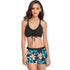 Sunflower Print Drawstring Bikini Set Swimsuit