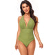 Halter V-Neck Belly Control Sling One Piece Swimsuit